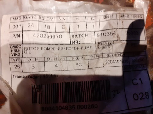 Rotor pompe huile 991 - de, a